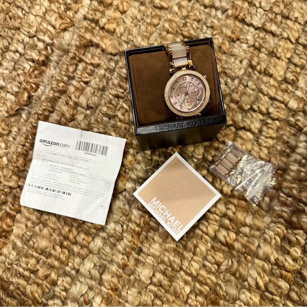 MICHAEL KORS Women’s Chronograph Parker Blush & Rose Gold Stainless Steel Watch